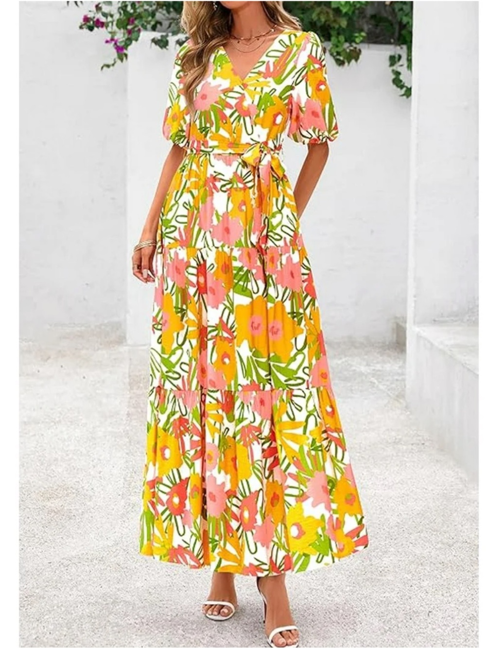 NWT PRETTYGARDEN Summer Floral Maxi Dress Sz XXL Resort Wear Boho Colorful